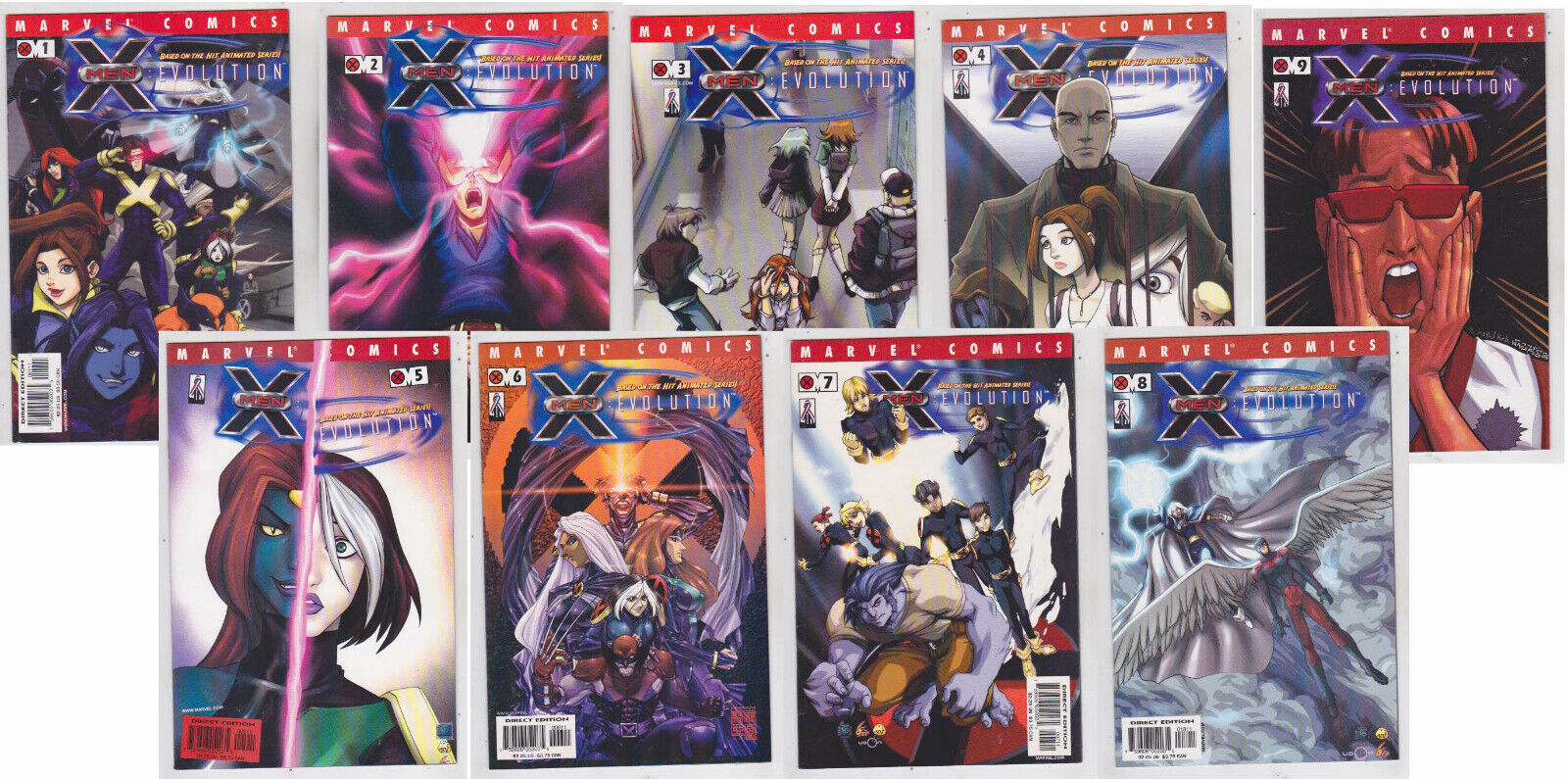 X-Men Evolution #1-9 2002 UDON Animated Series Complete Comic Set