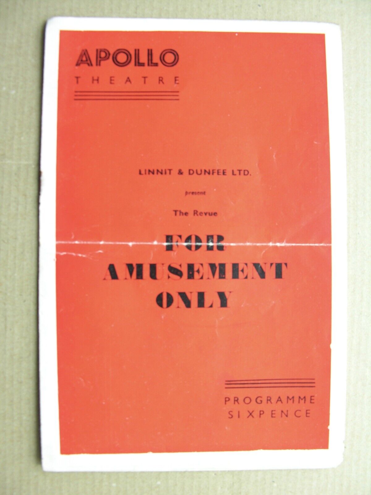 1956 FOR AMUSEMENT ONLY Ron Moody Barry Took Wallas Eaton Barry Gosney APOLLO