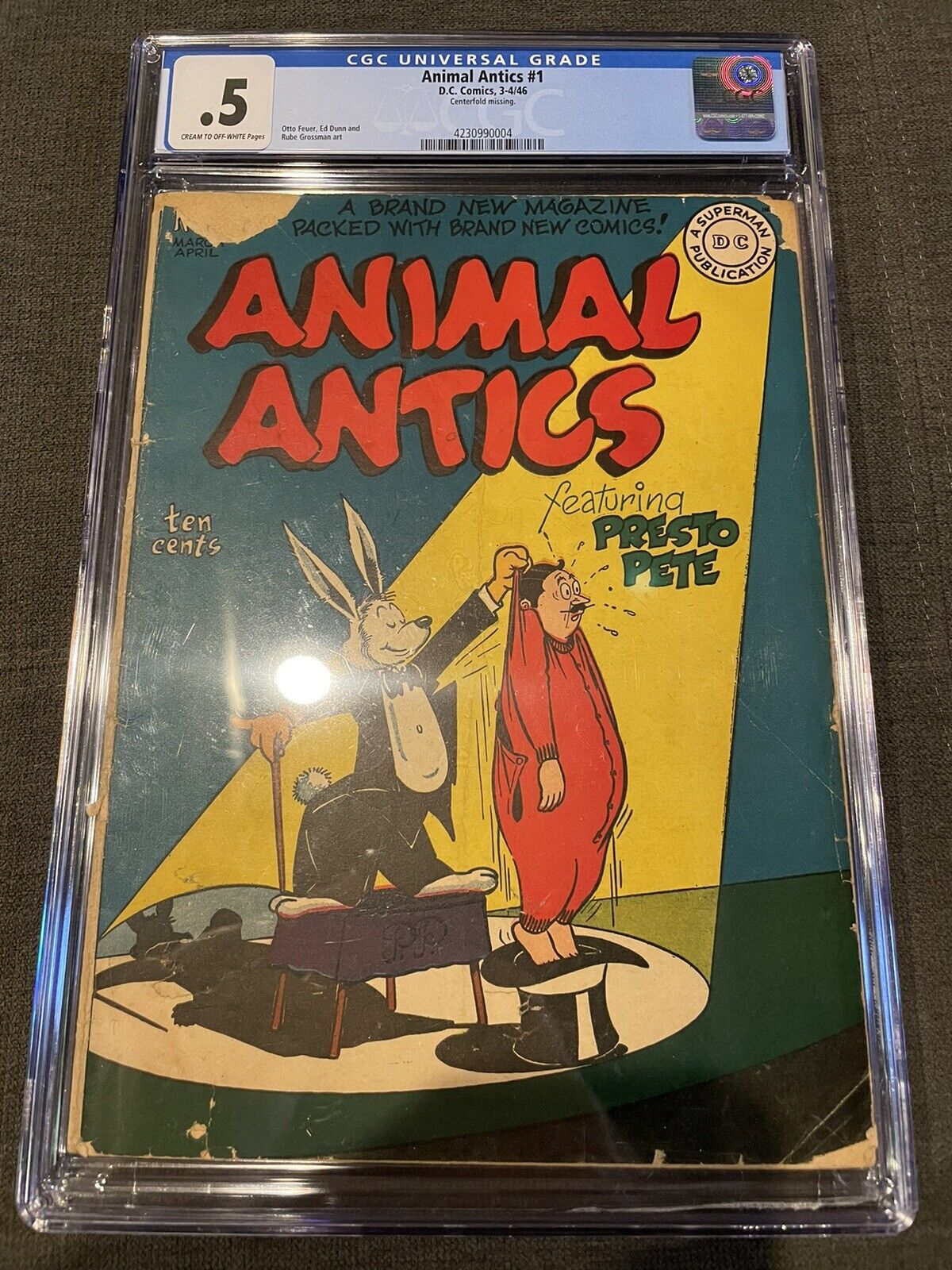 Animal Antics #1 CGC 0.5 CrOW (1946, DC Comics) Centerfold Missing 
