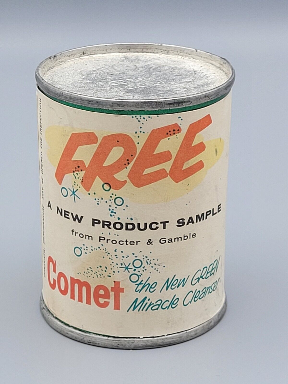 Rare Proctor & Gamble Comet Free New Product Sample Small Can. USA