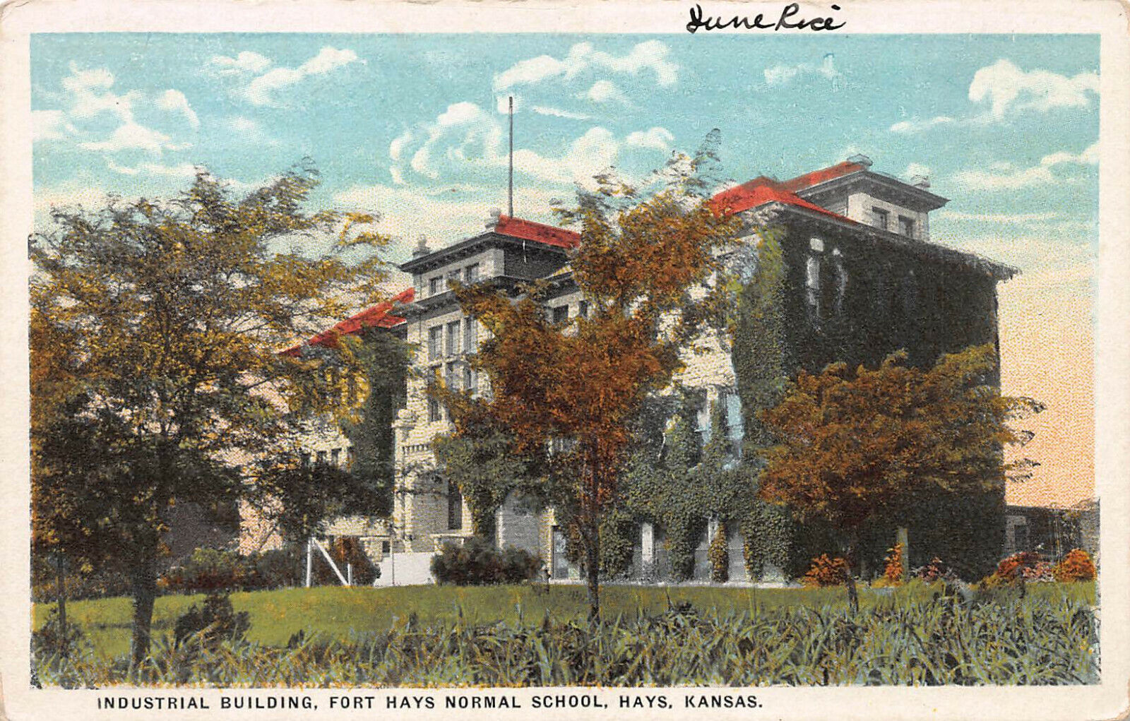 Industrial Building, Fort Hays Normal School, Hays, Kansas, Early Postcard