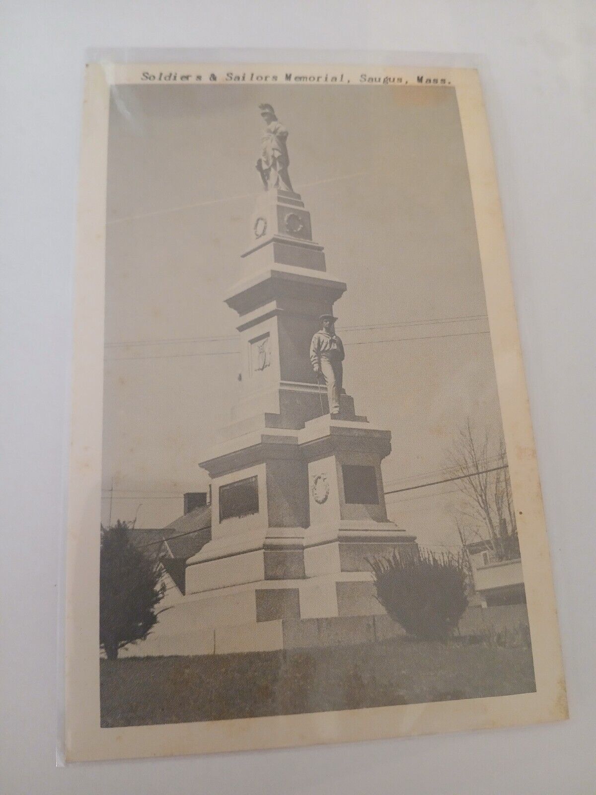 Soldier & Sailo War Memorial SAUGUS MA Massachusetts Vintage