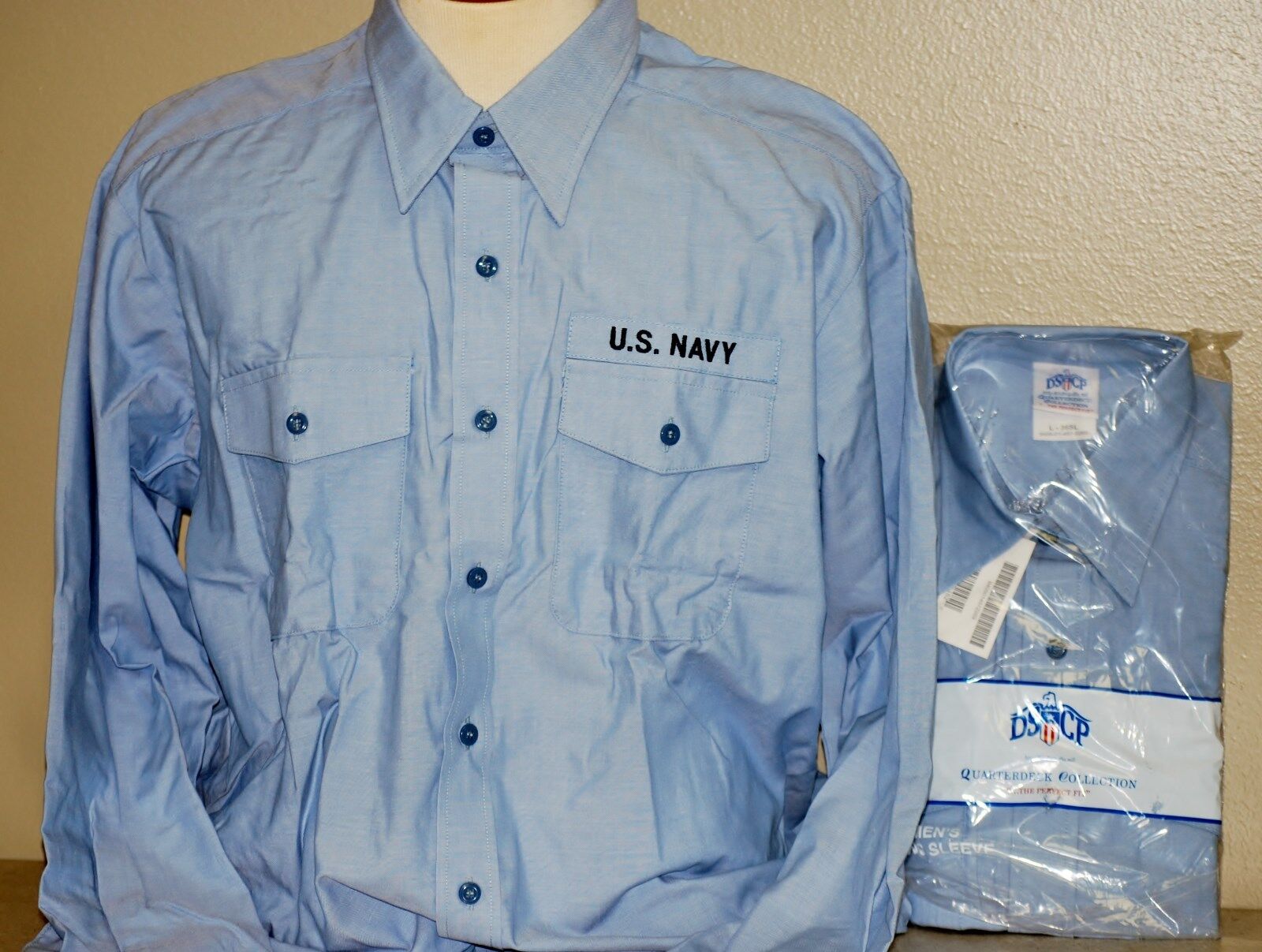 US Navy Long Sleeve Chambray Work Shirt - New - Medium