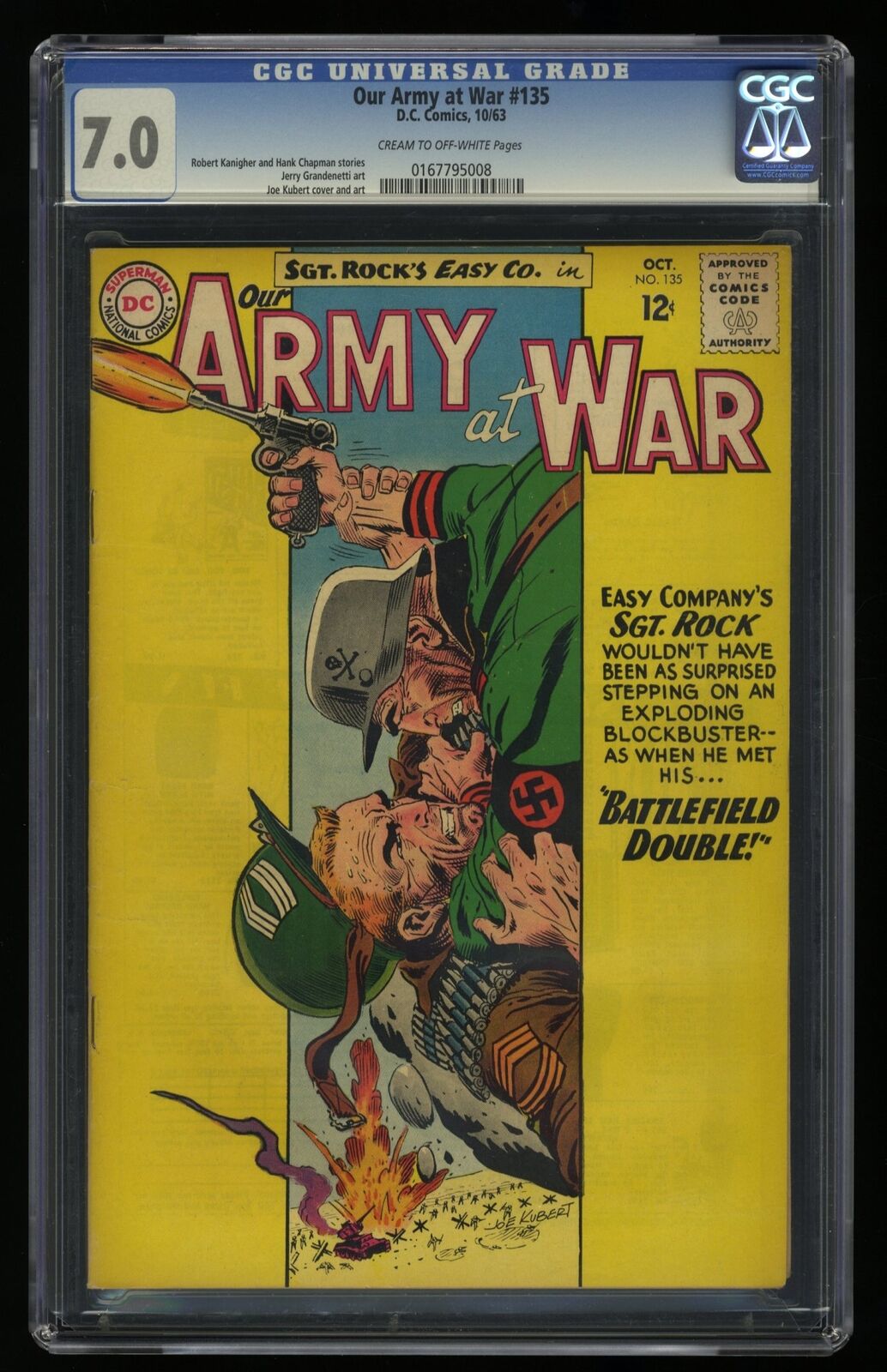 Our Army at War #135 CGC FN/VF 7.0 Cream To Off White DC Comics 1963