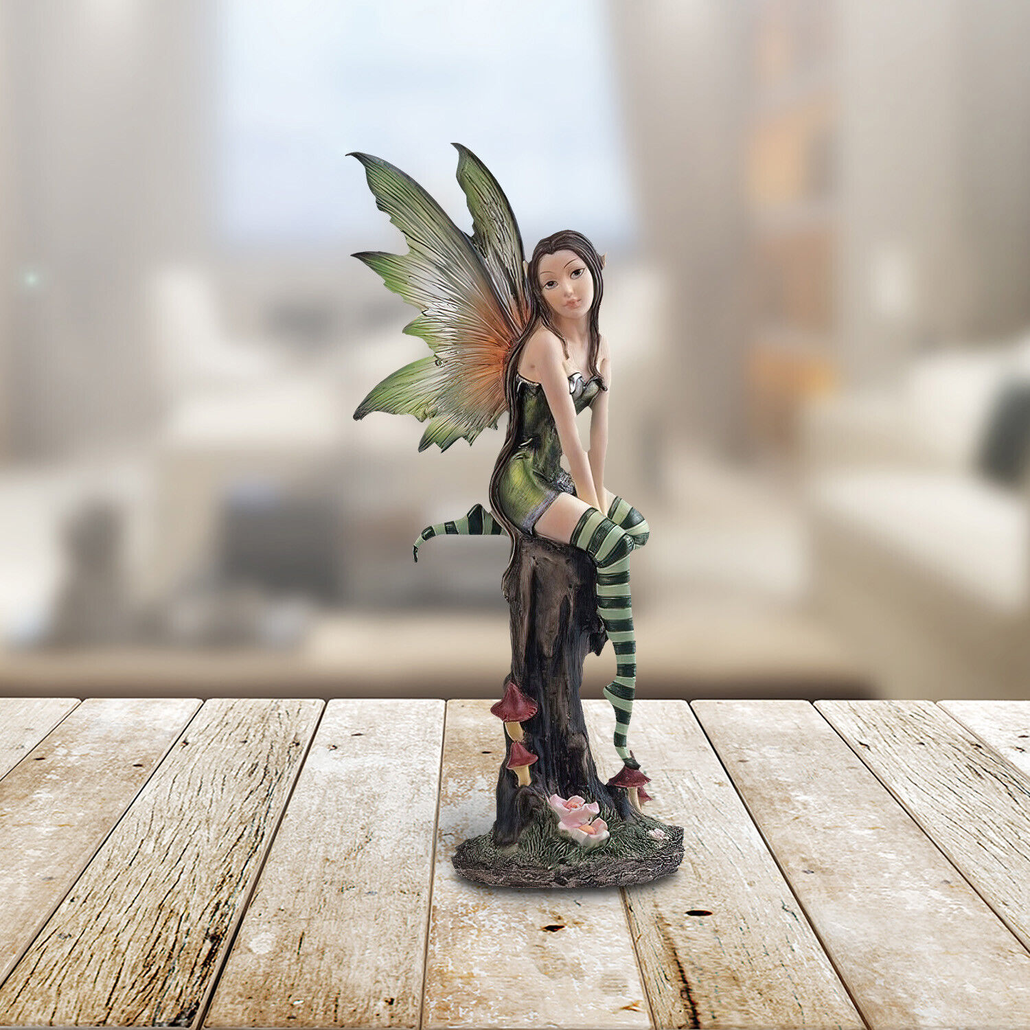 Green Fairy with Clear Wings Statue 8\