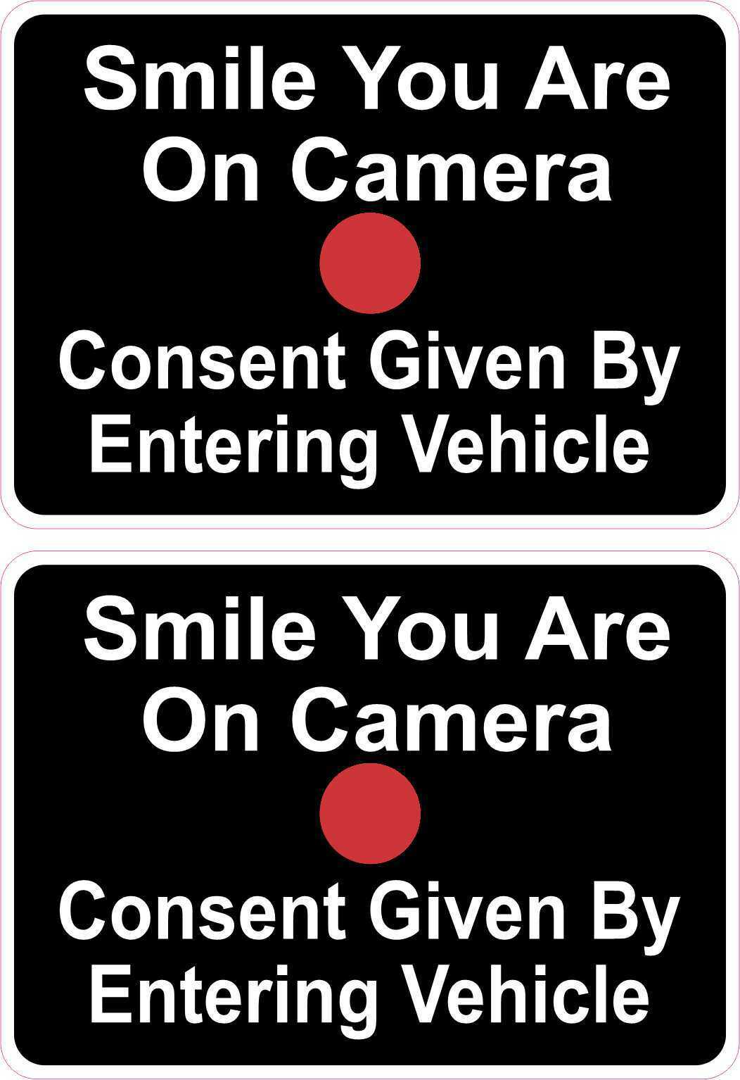 3.5in x 2.5in Smile You Are on Camera Vinyl Stickers Car Vehicle Bumper Decal