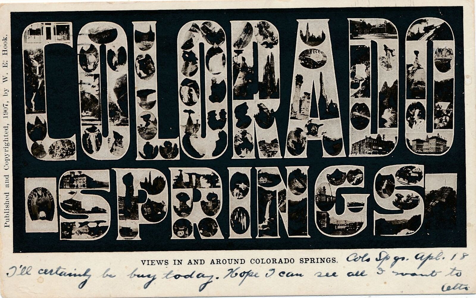 COLORADO SPRINGS CO - Views In and Around Colorado Springs Postcard - 1907
