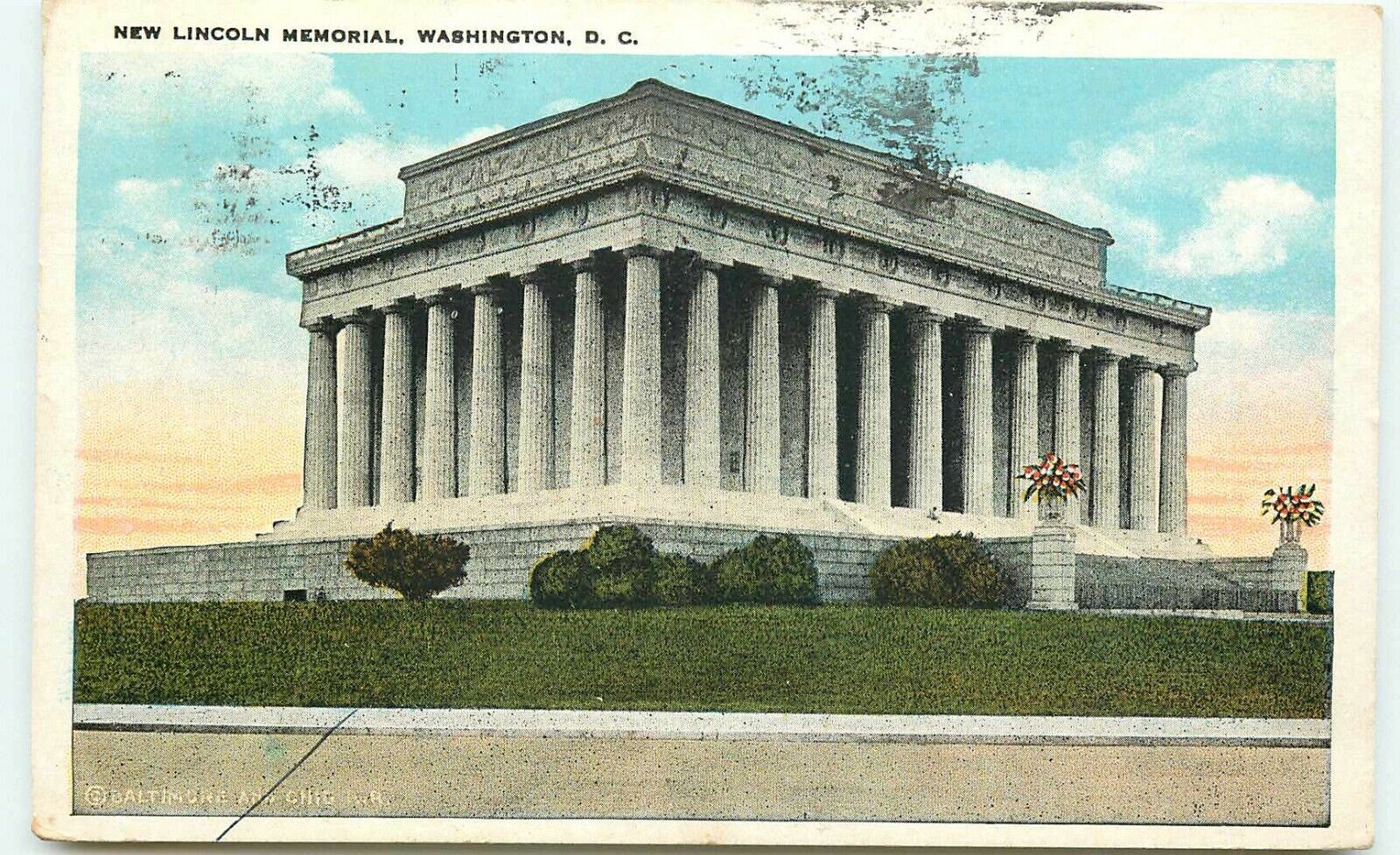 Postcard DC Washington Lincoln Memorial 1927 used  PC2199