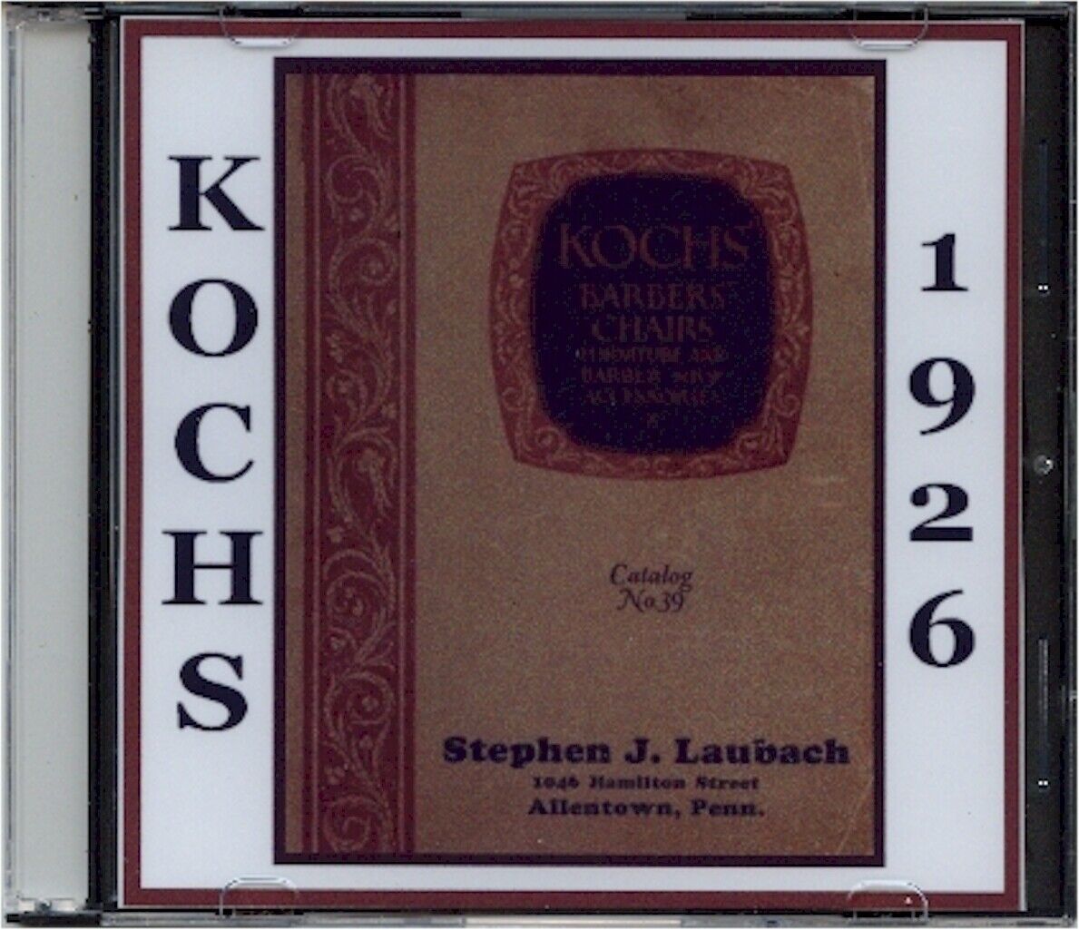 1926 Koch's  Barber Chairs  Catalog #39 on CD - chairs. poles, and more
