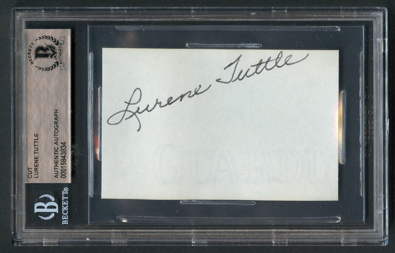 Lurene Tuttle d1986 signed autograph 2x3 cut Actress First Lady of Radio BAS