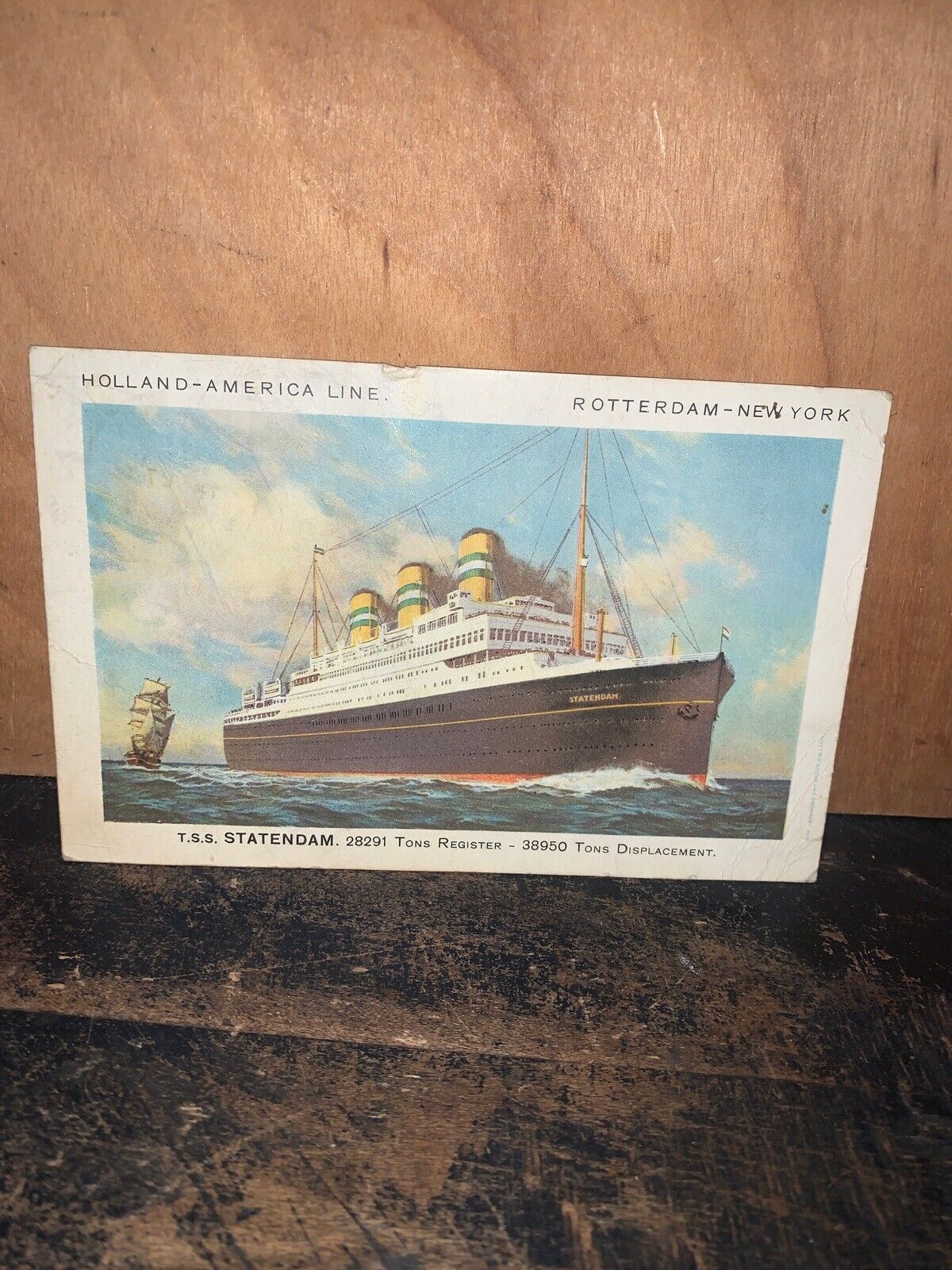 Postcard Ship T.S.S. Statendam Holland America Line 1937.