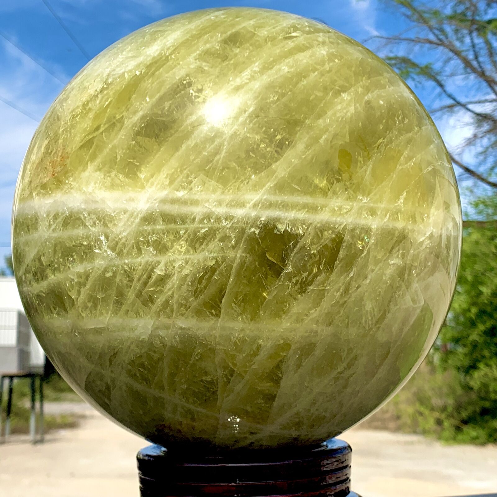 40.7LB Natural Yellow crystal ball Quartz Citrine sphere Mineral healing