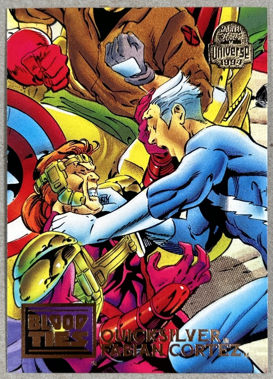1994 Marvel Universe #35 Quicksilver Fabian Cortez Card Blood Ties Part 8 of 9