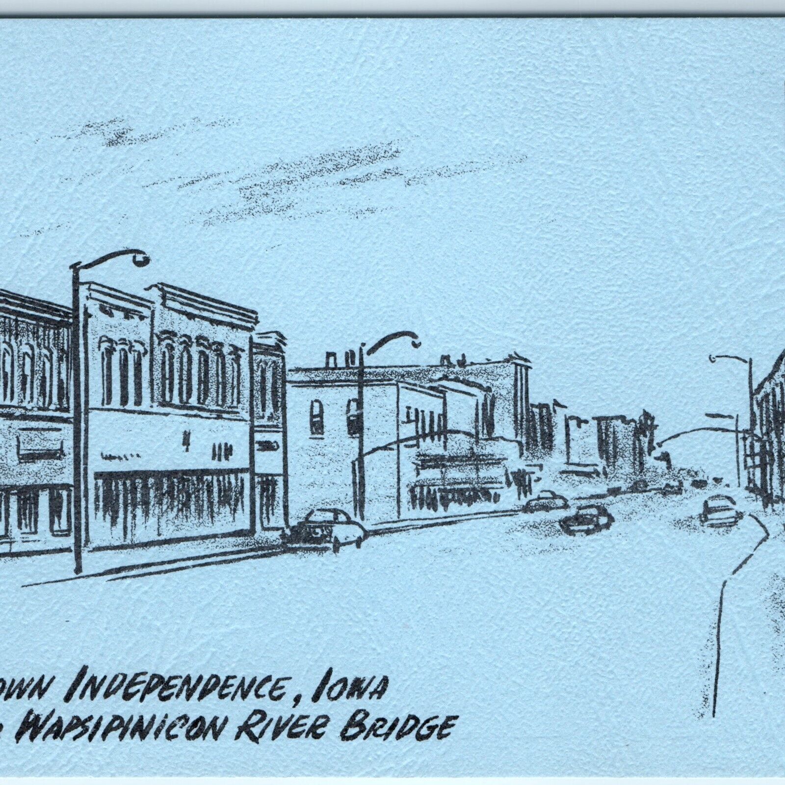 c1970s Independence, IA Downtown Wapsipinicon River Bridge Wapsi Postcard A178