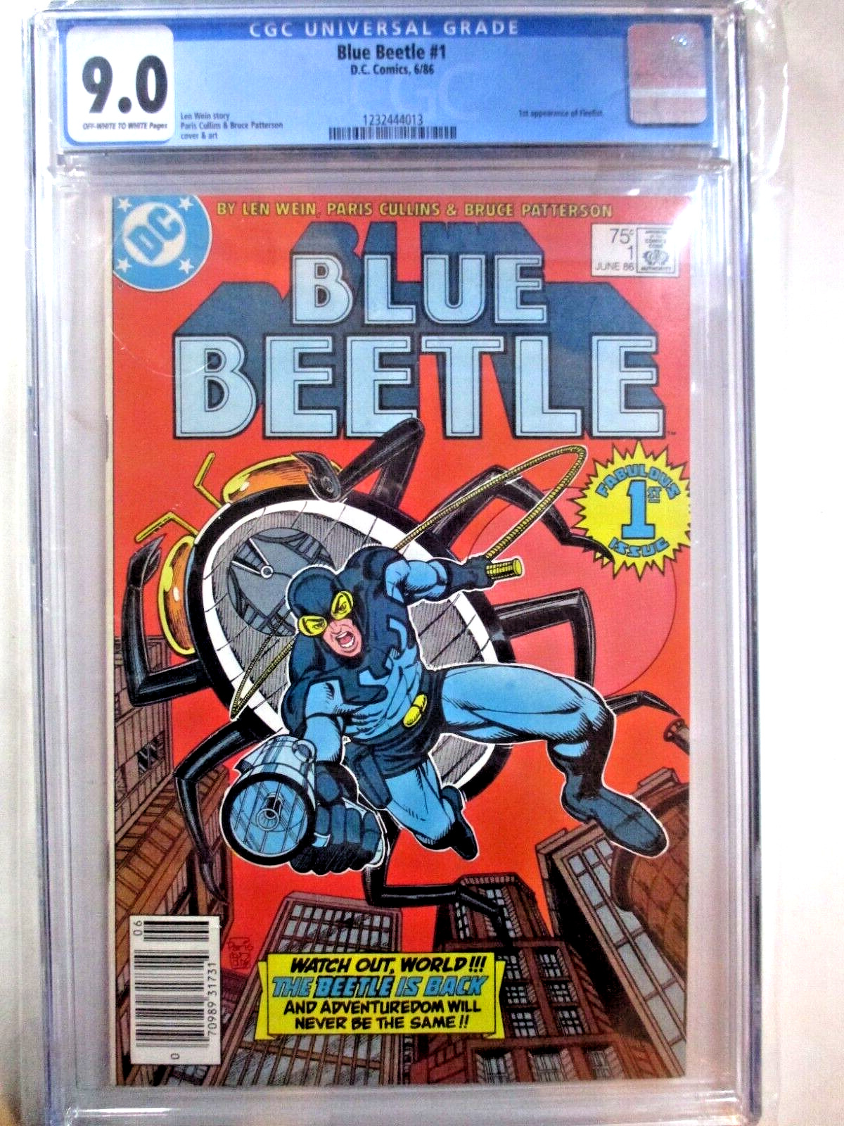 Blue Beetle #1 CGC 9.0 1986 First  Appearance Firefist  - DCU Movie