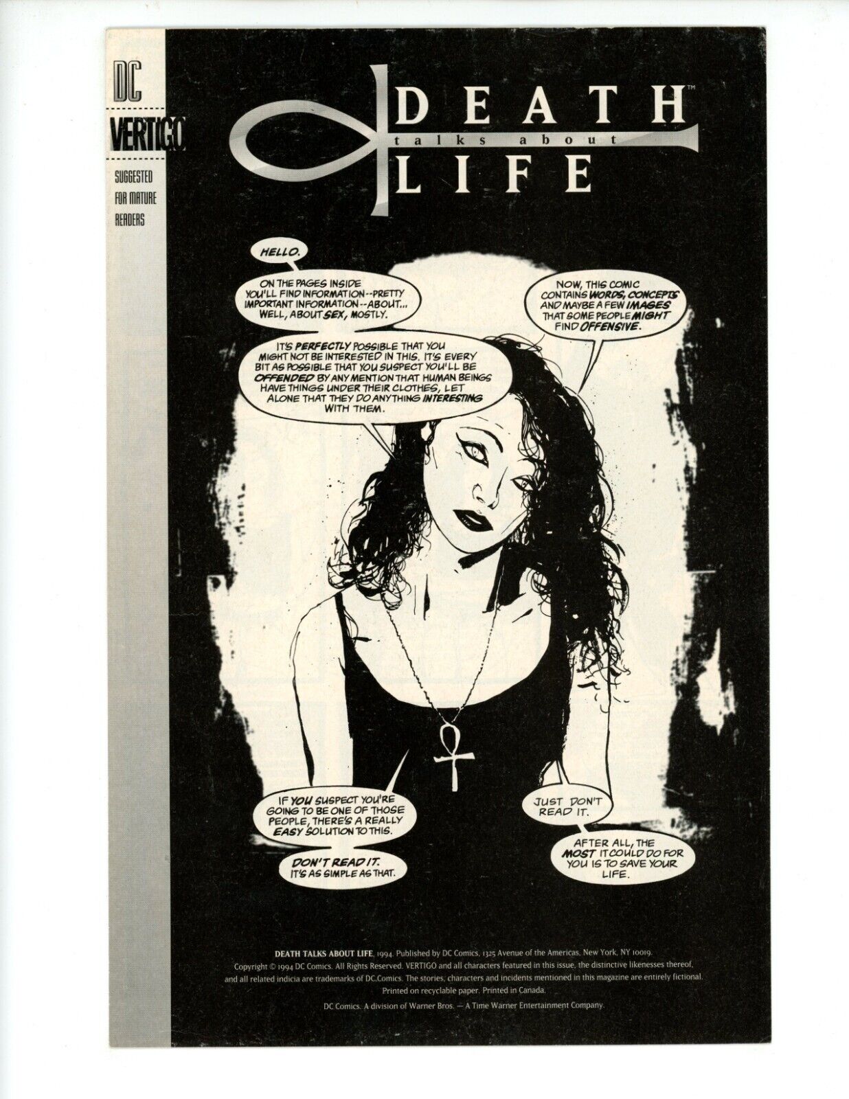 Death Talks About Life #0 Comic Book 1994 VF- Aides Issue Awarness