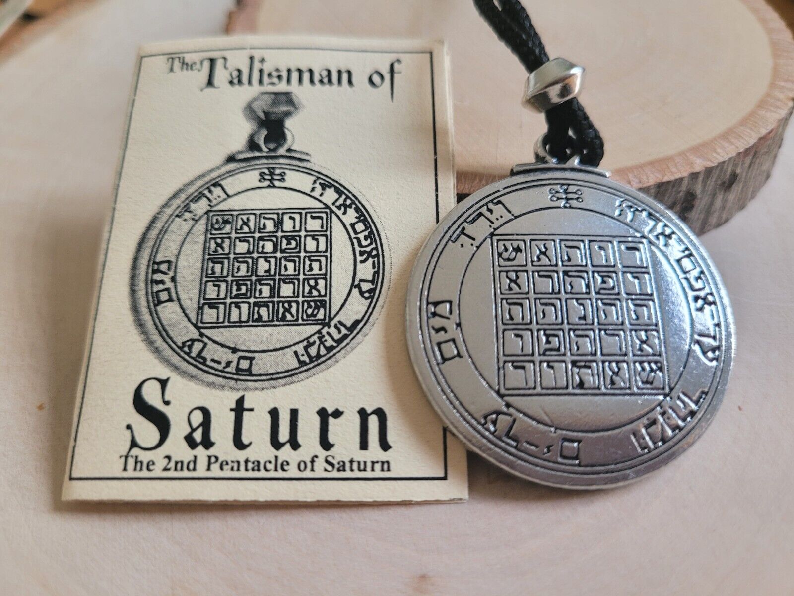 Talisman of Saturn Magic Pentacle Solomon Seal Luck Protection Pendant Necklace