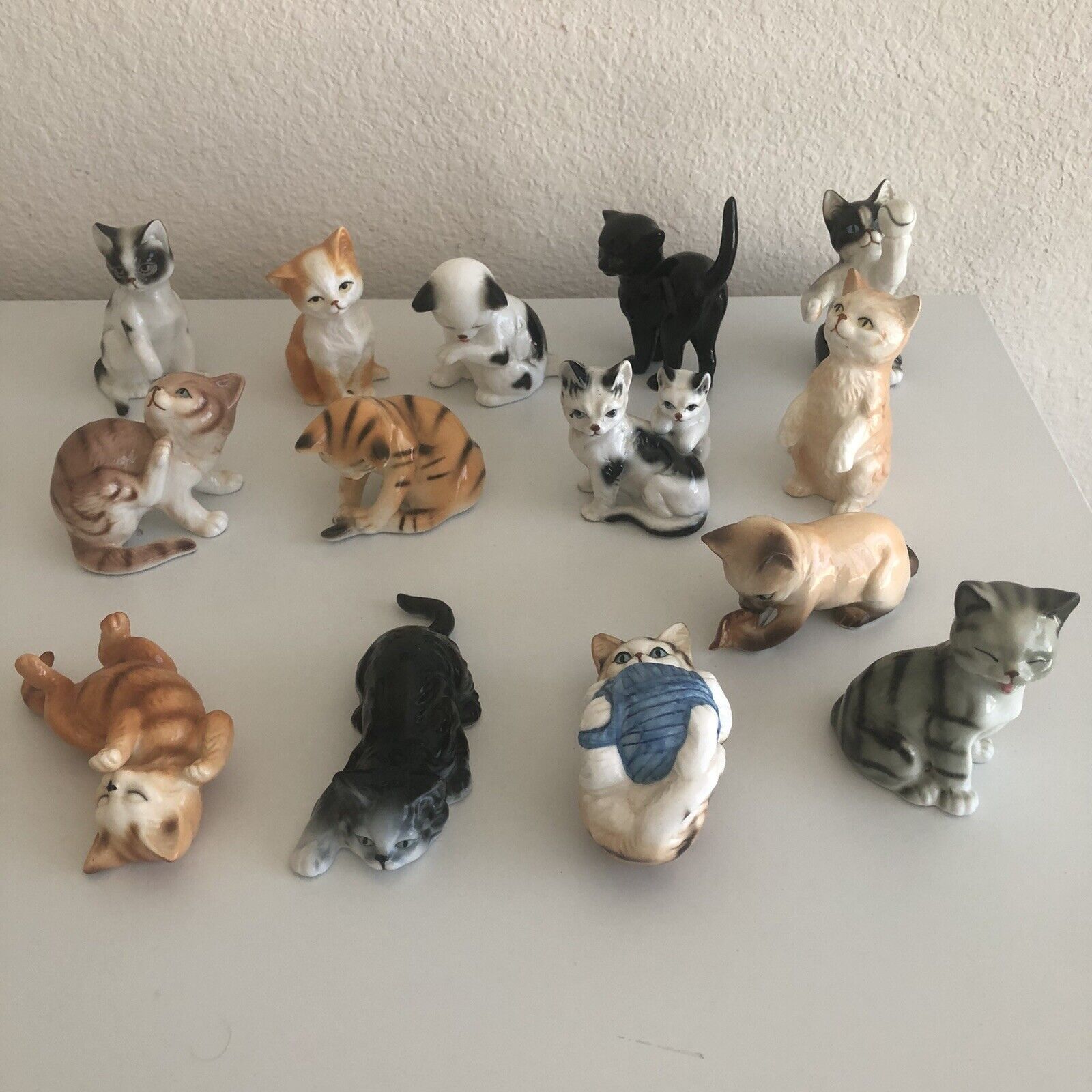 VTG Danbury Mint Cats of Character Bone China Cat Figurines Lot of 14