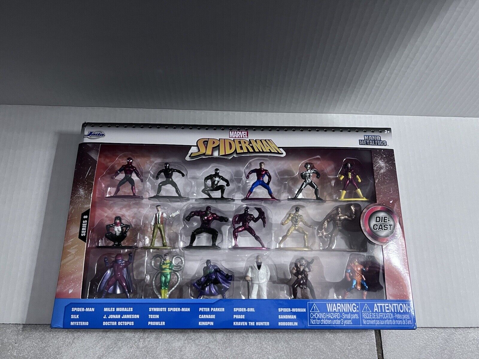 Jada Nano MetalFigs Marvel Spiderman 18 Pack  Diecast Metal Figures Series 8 New