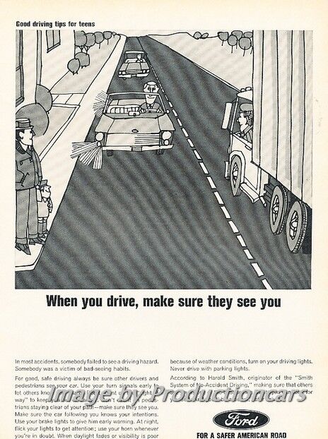 1966 Ford Driving Tips Safe Road 4-page Advertisement Print Art Car Ad J726