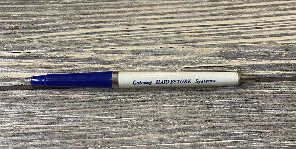 Vintage White Blue Gateway Harveststore System Pen