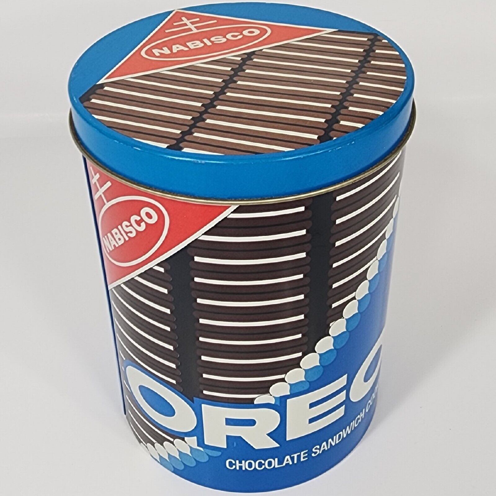 Vintage Nabisco Oreo Tin Cookies Jar Can Container Chocolate Sandwich Chein Co