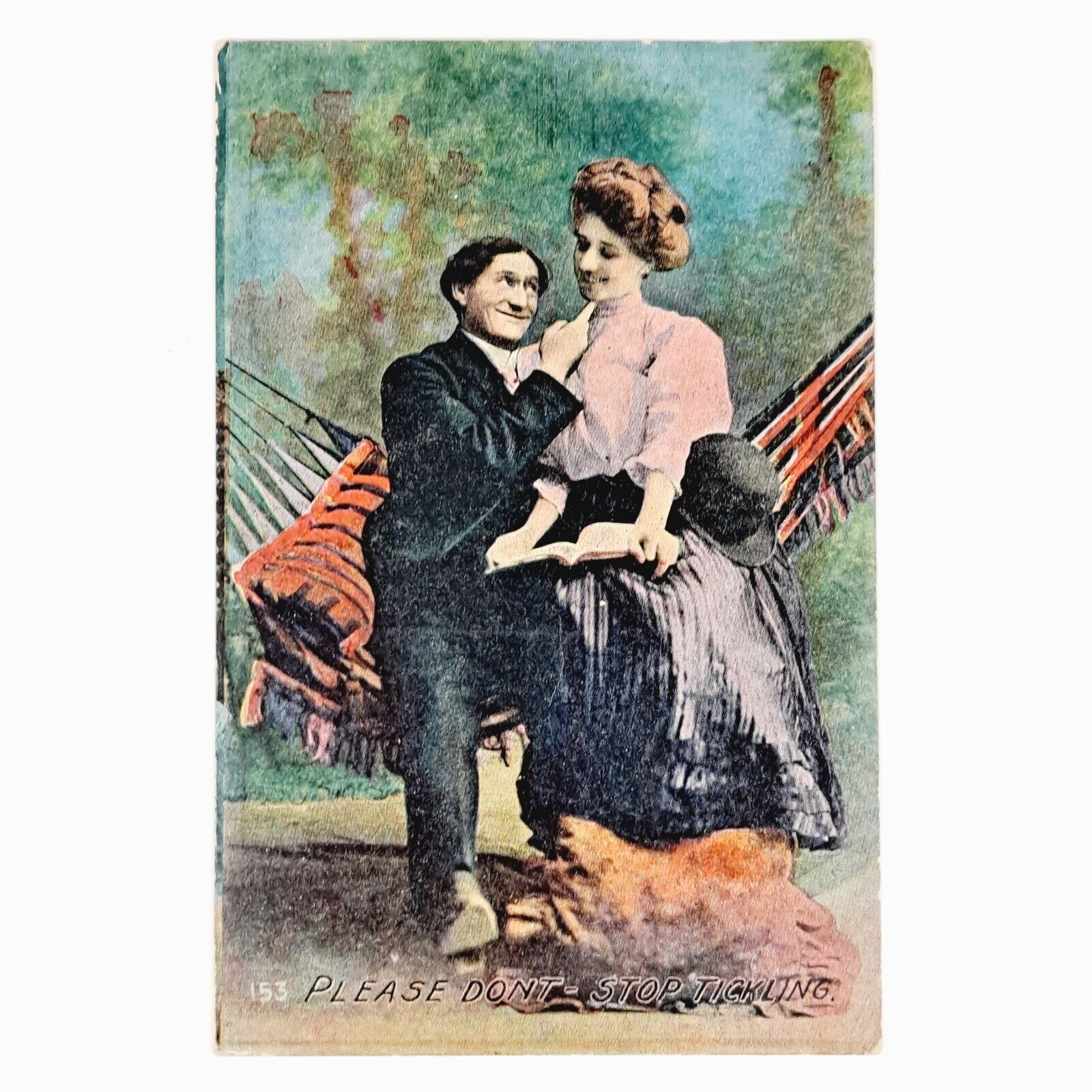 ANTIQUE 1909 X. L. COMICS POST CARD LOVE & ROMANCE COURTSHIP POSTCARD - POSTED