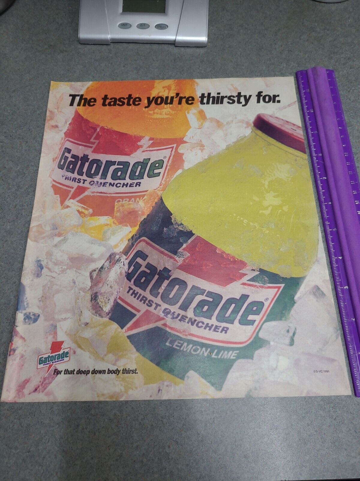 Gatorade Print Ad 1991 Taste You're Thirsty For