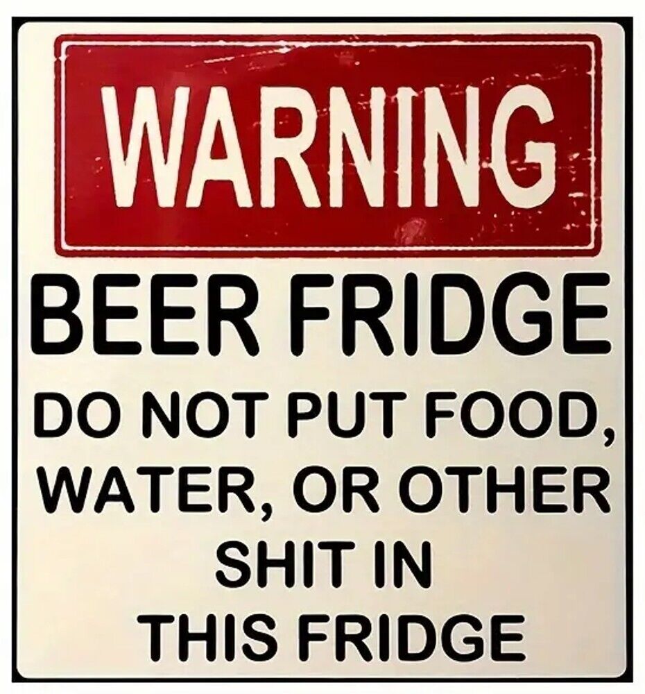 Warning Beer Fridge Novelty Refrigerator Magnet Perfect For Man Cave NEW