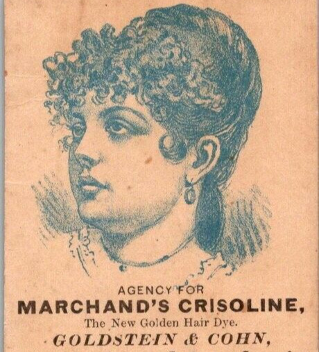 Goldtein & Cohn Agenct for Marchands Crisoline Practical Wig Making Trade Card