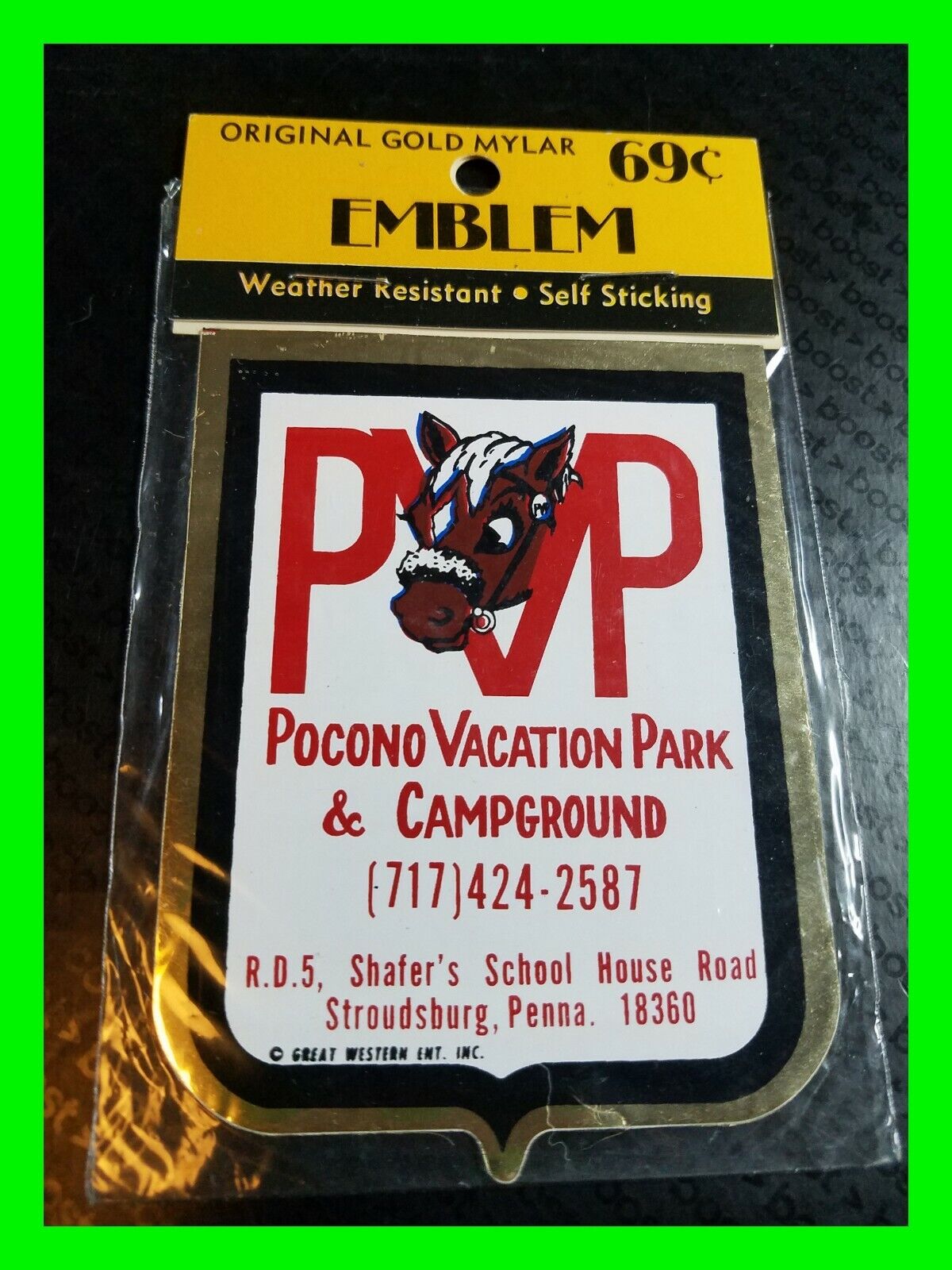Original Vintage Genuine Camping Decal Pocono Vacation Park & Campground Penna. 