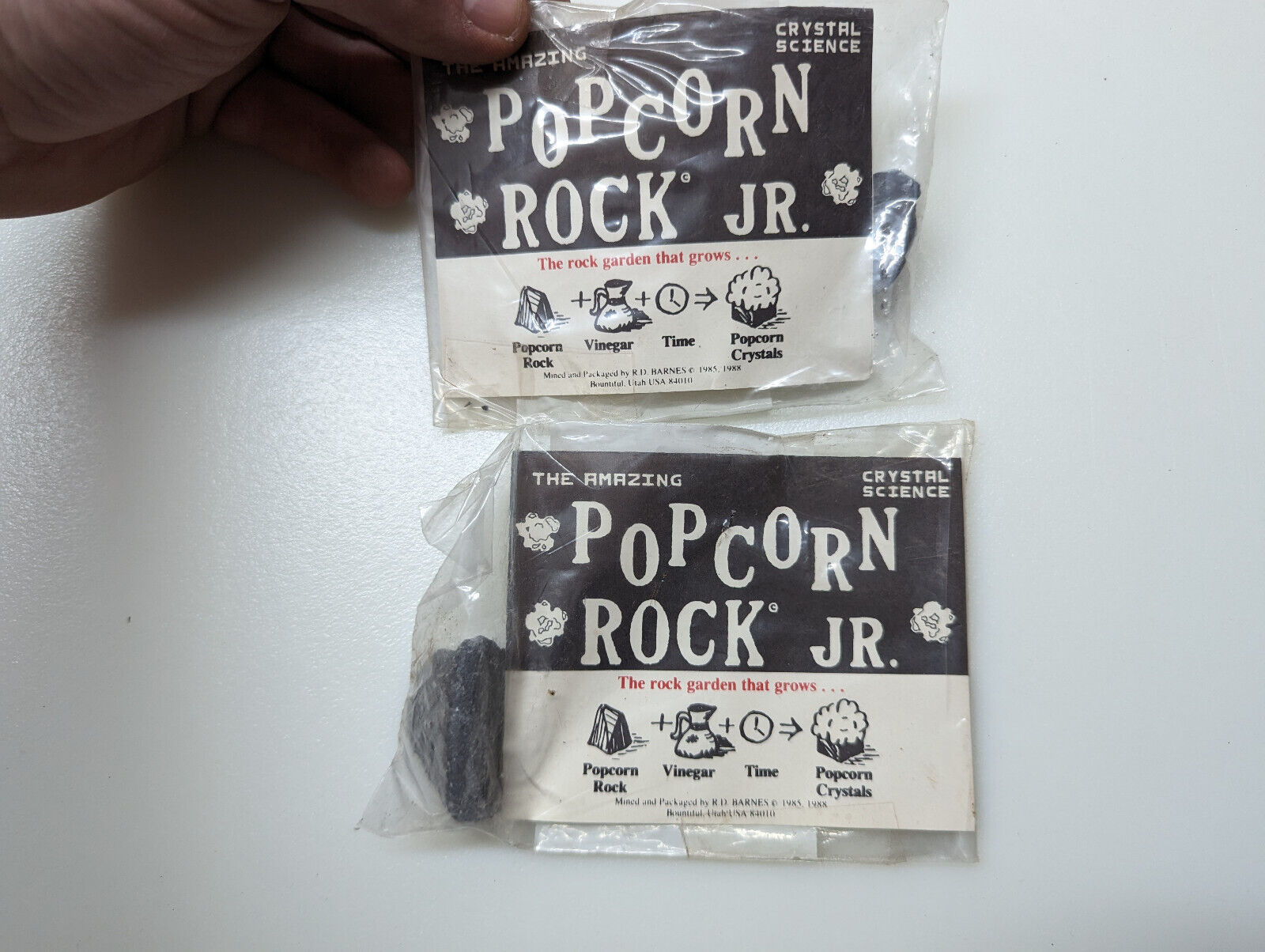 Vintage NOS Genuine Popcorn Rock Kids Crystal Growing Experiment Gift Lot of 2