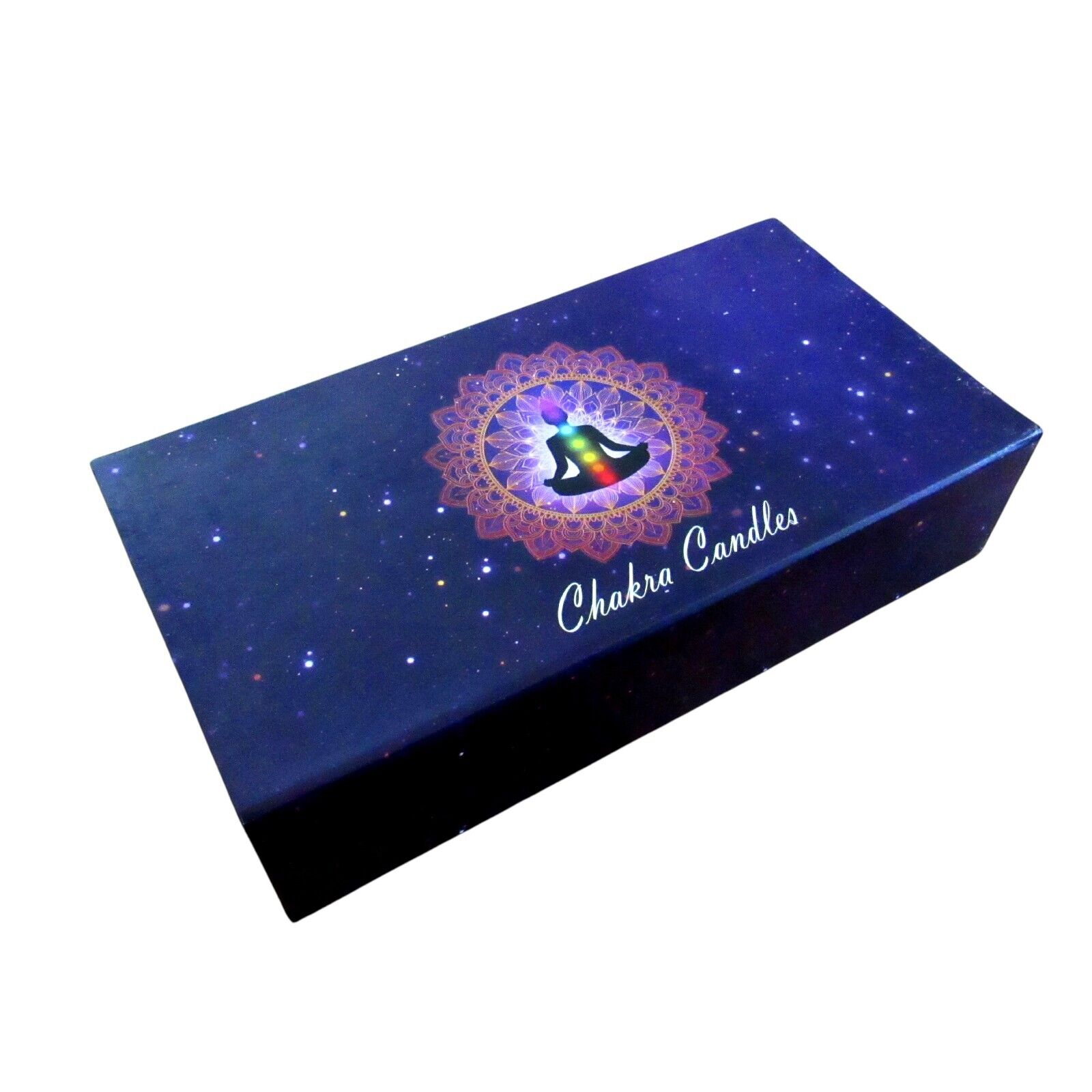 Chakra Candle Set with Gift Box, 7 Glass Votive Candles for Meditation / Yoga