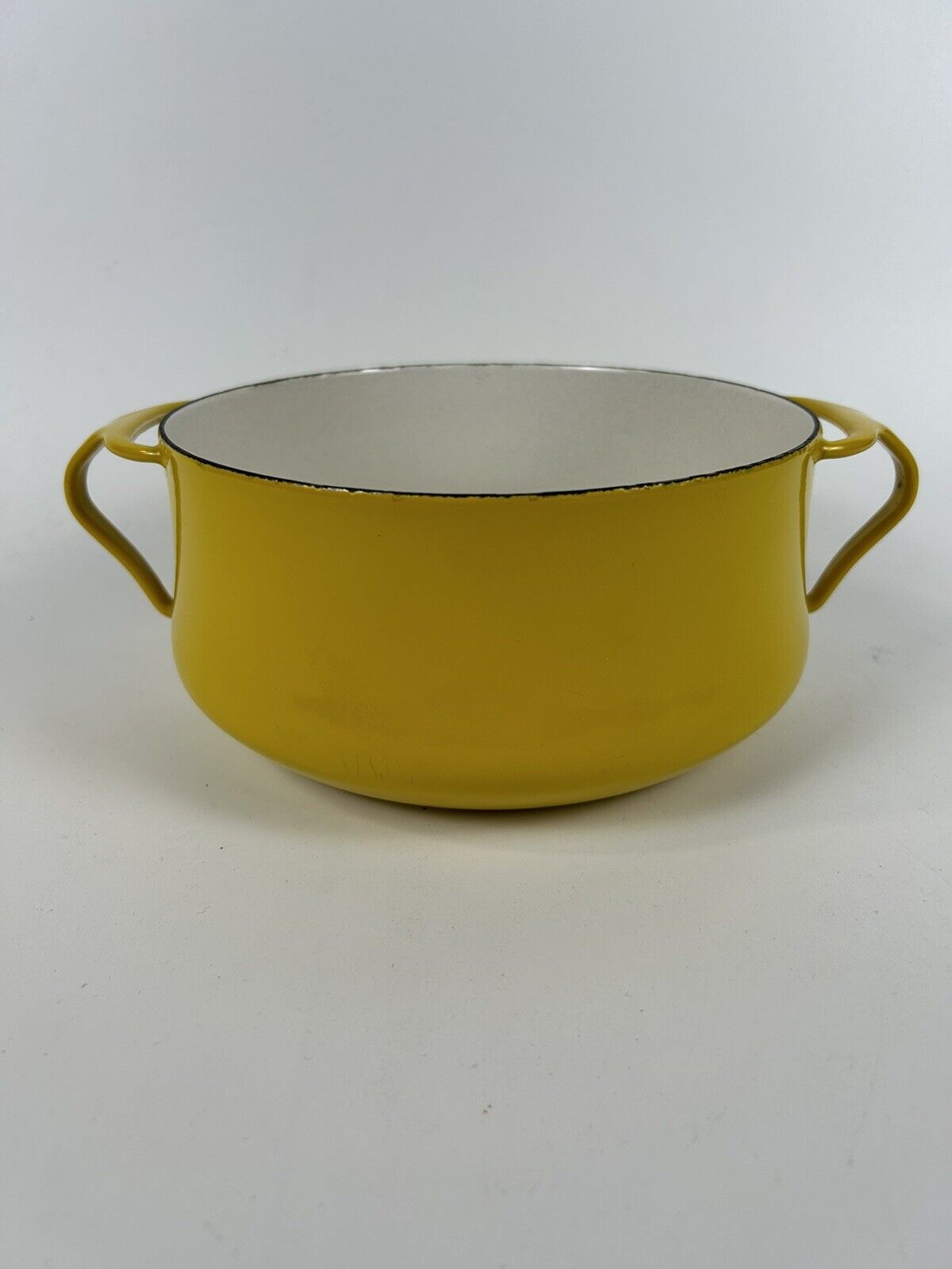 Vintage Dansk Kobenstyle Yellow 7.25” Enamel Pot No Lid