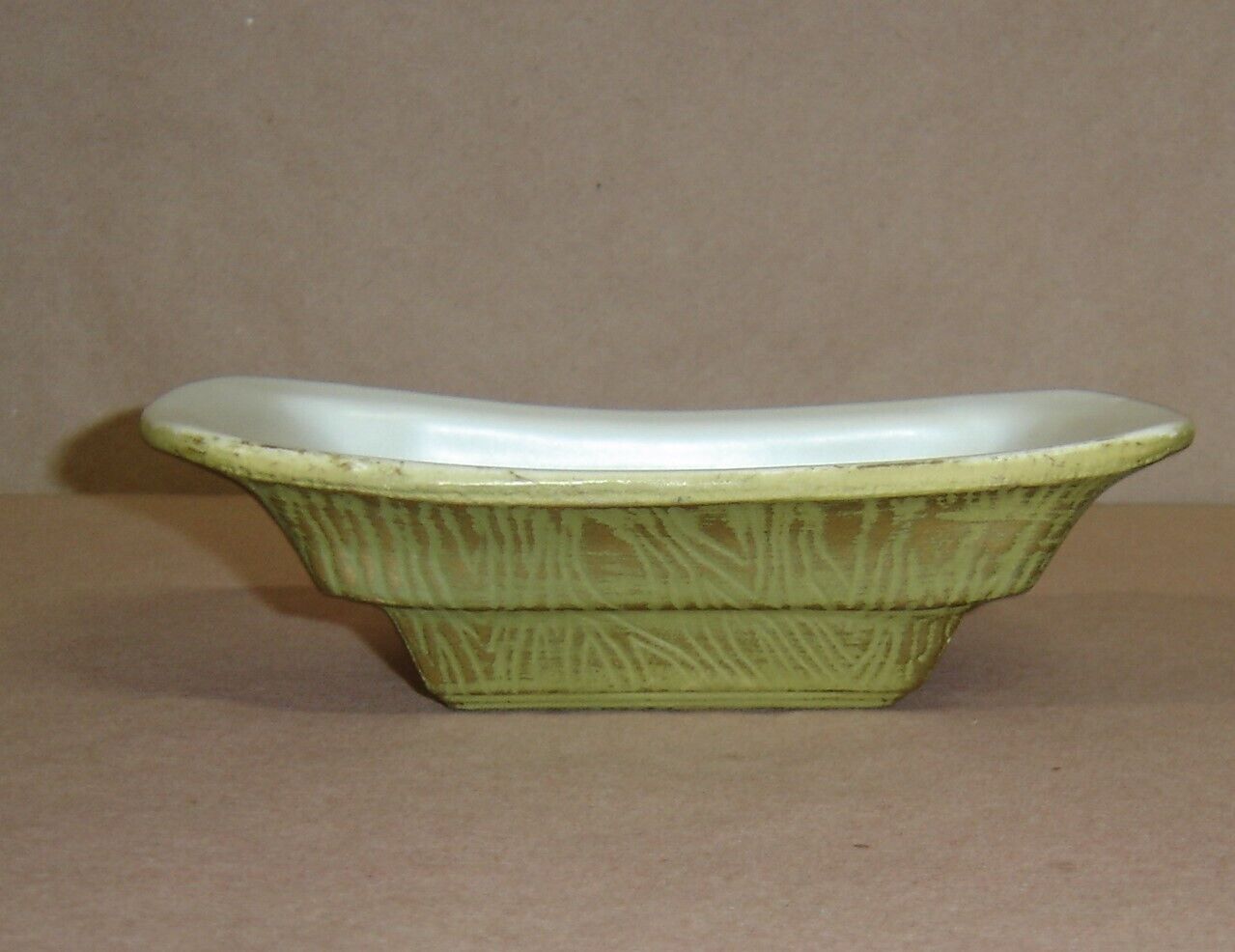 Vintage McCoy Candy Dish Pottery White and Green