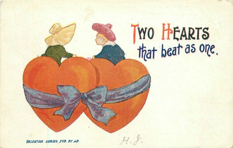 Artist Impression c-1910 Valentine Two Hearts as one  Postcard 20-2042