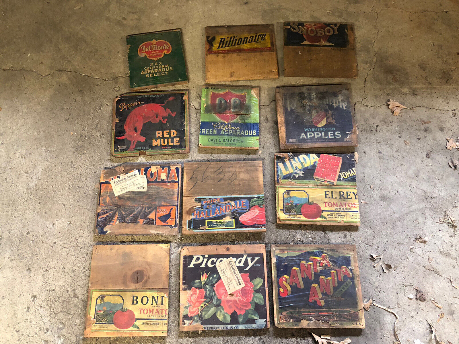 Vintage Fruit/Vegetable Crate Ends