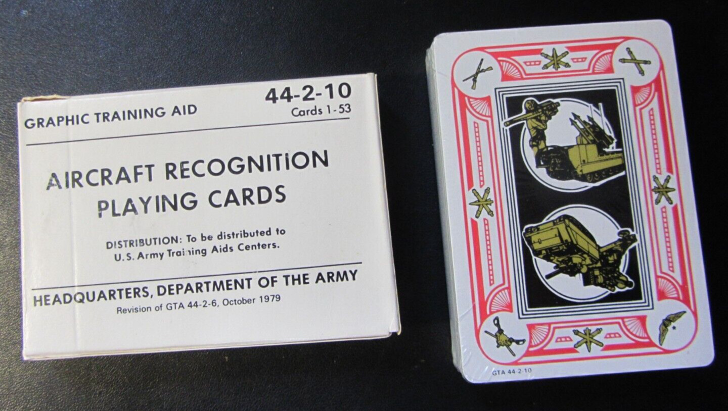 1979 Aircraft Recognition Playing Cards SEALED Training Aid Army Department 