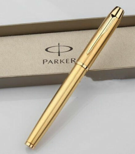 Excellent Parker IM Rollerball Pen Gold Gold Clip With 0.5mm F Black Ink Refill
