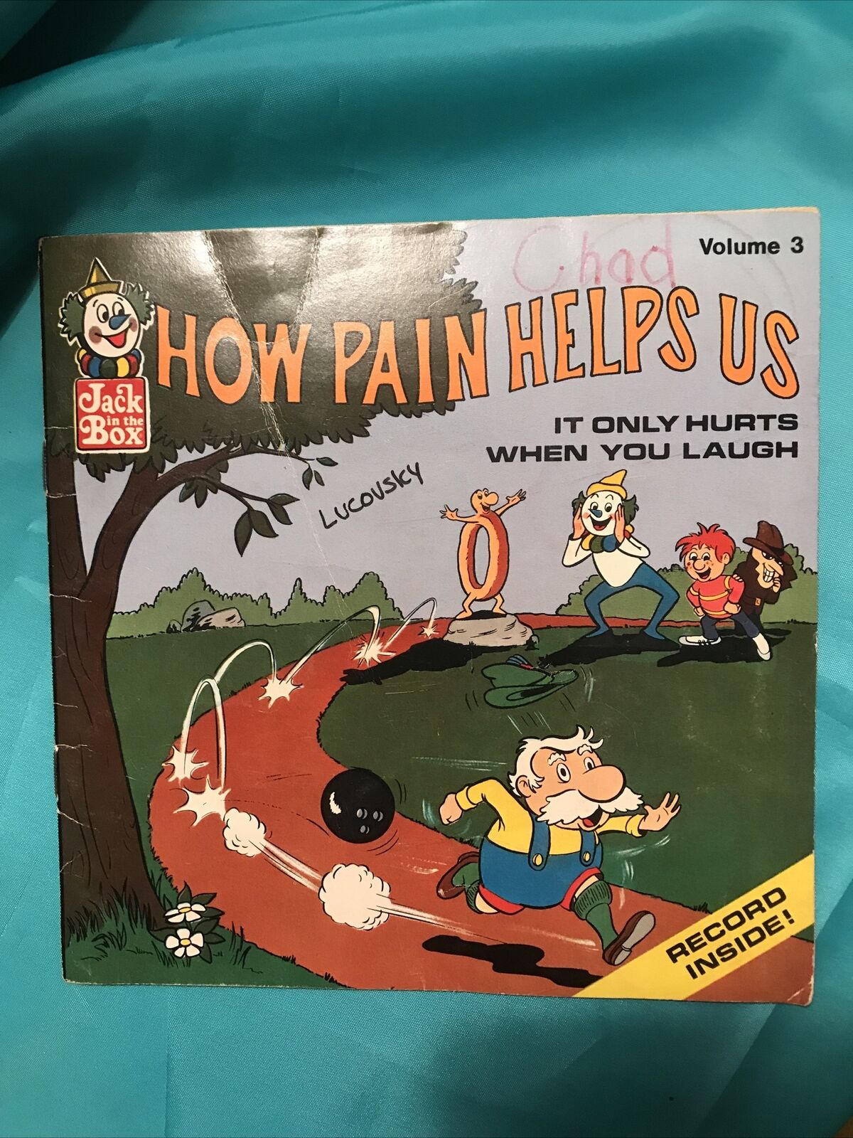 Jack In The Box: Vintage Read Along Book and Record How Pain Helps Us Promo 1976