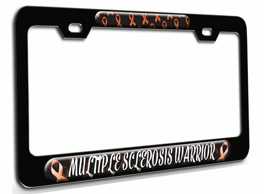 MULTIPLE SCLEROSIS WARRIOR Cancer Awareness Steel License Plate Frame