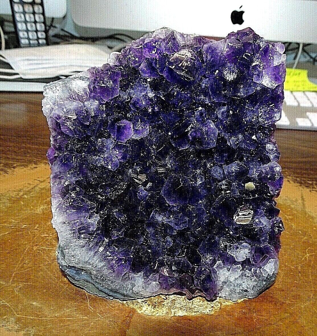 LARGE  AMETHYST CRYSTAL CLUSTER  GEODE CATHEDRAL FROM URUGUAY; ACRYLIC STAND