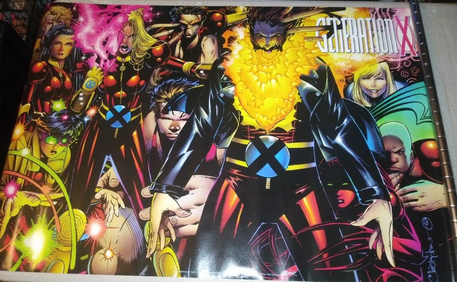 Vintage 1994 Generation X Marvel Comics poster 34x22 VG/FN #172 X-Men MCU #rr1