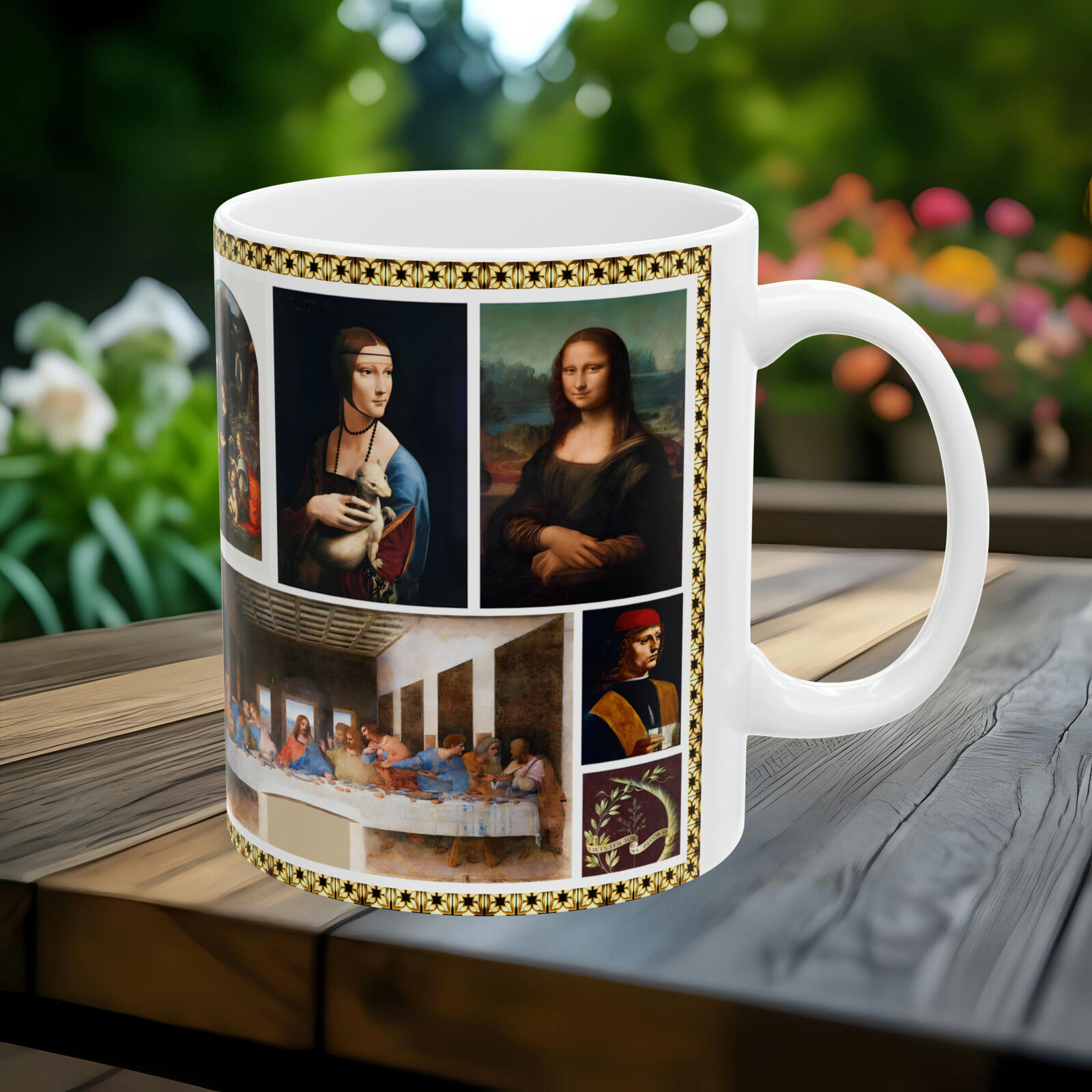 Leonardo da Vinci Fine Art Collage Ceramic Mug Drinkware | Renaissance | 11oz 