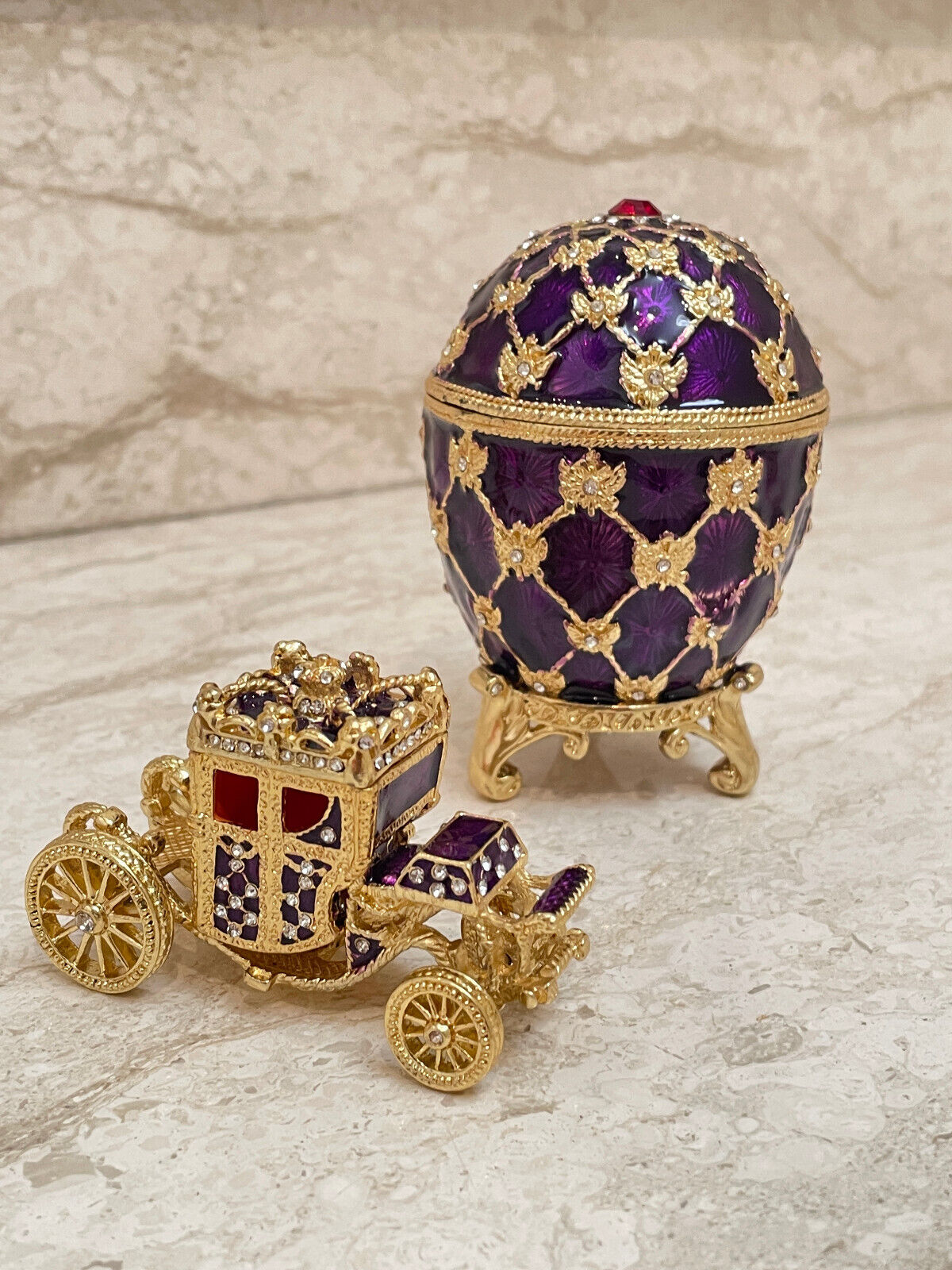 Handmade Emperor Fabergé  Faberge egg Imperial egg & Gold bracelet BoyfriendGift