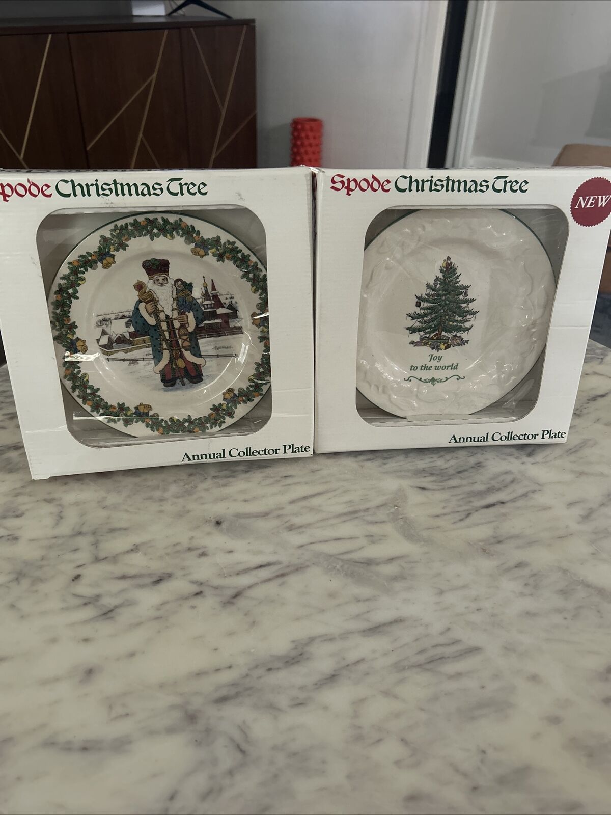 Spode annual christmas tree collector\'s plates- Set Of 2