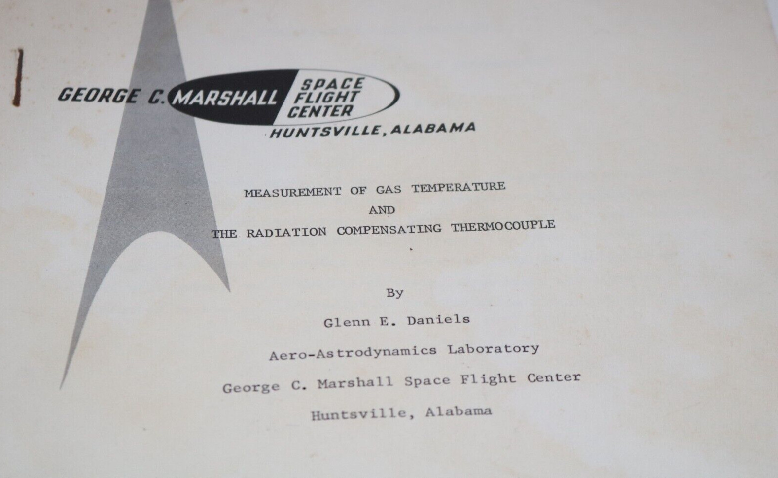 NASA Oct 13-16 1964 Measurement Gas Temp Radiation Comp Thermocouple Book Saturn