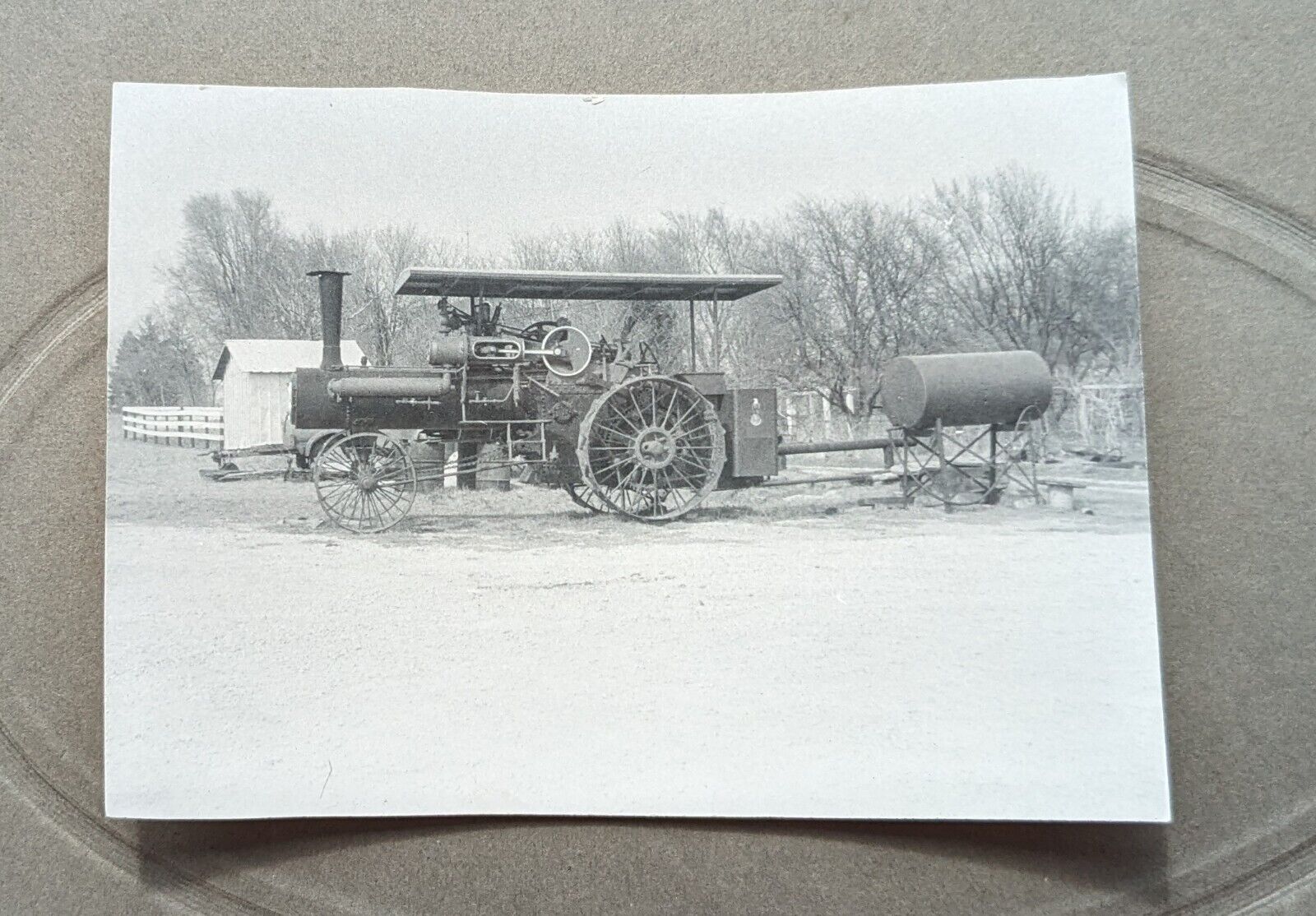 Vintage Black & White Photograph Steam Tractor K13