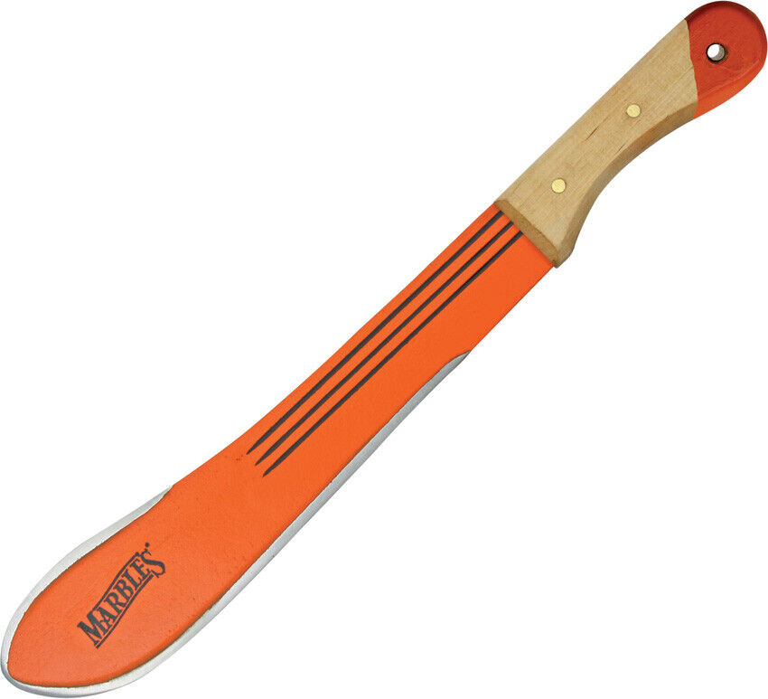 Marbles Bolo Camp Knife Machete Orange Stainless & Natural Wood Outdoor 33514