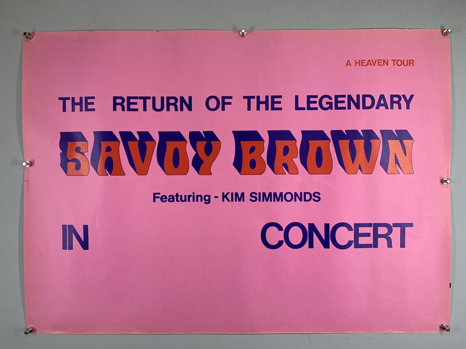 Savoy Brown Kim Simmonds Poster Vintage  Original Promo A Heaven Tour 1972